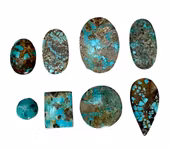 Naturlig och obehandlad Nishapuri turkos - Cabochon ädelstenar - 8 st - Olika former och storlekar