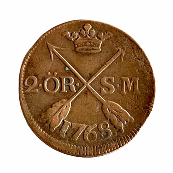 Antikt svenskt mynt - 2 Öre SM - 1768 - Koppar