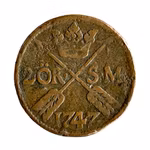 Antiikkinen ruotsalainen kolikko - 2 Öreä SM - 1747 - Kupari