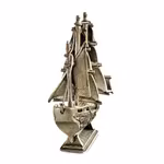 Skepps figur i äkta silver 830 - Detaljrikt prydnad, Stämplad