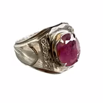 Vintage ring med naturlig rubin - Sterling silver