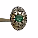 Antik ring med naturlig smaragd - sterling Silver