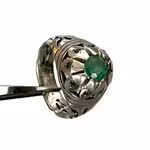 Antik ring med naturlig smaragd - sterling Silver