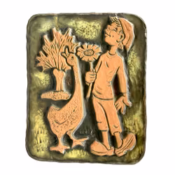 Keramisk veggrelieff - Design Berth Norrman - signert