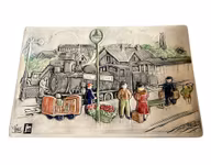 JIE Gantofta - Keramisk vægmaleri i relief - Design Aimo Nietosvuori, Sverige - Togstation