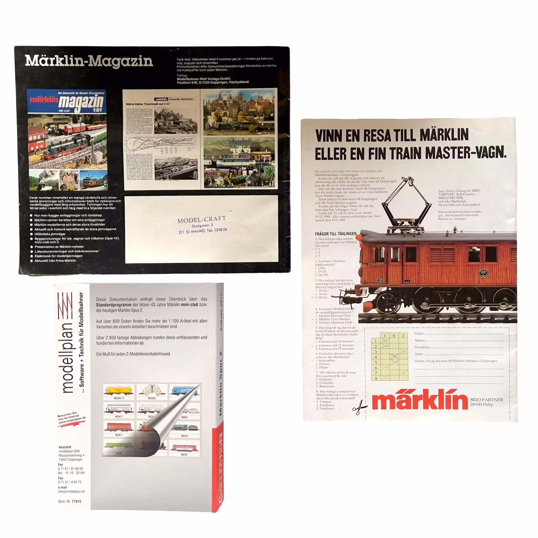 Märklin / Modelarstwo kolejowe - 7 szt. Kolekcja katalogów, czasopism i materiałów drukowanych