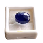 Äkta naturlig safir - 10.00 ct - Djup blå färg - Oval fasett slipad