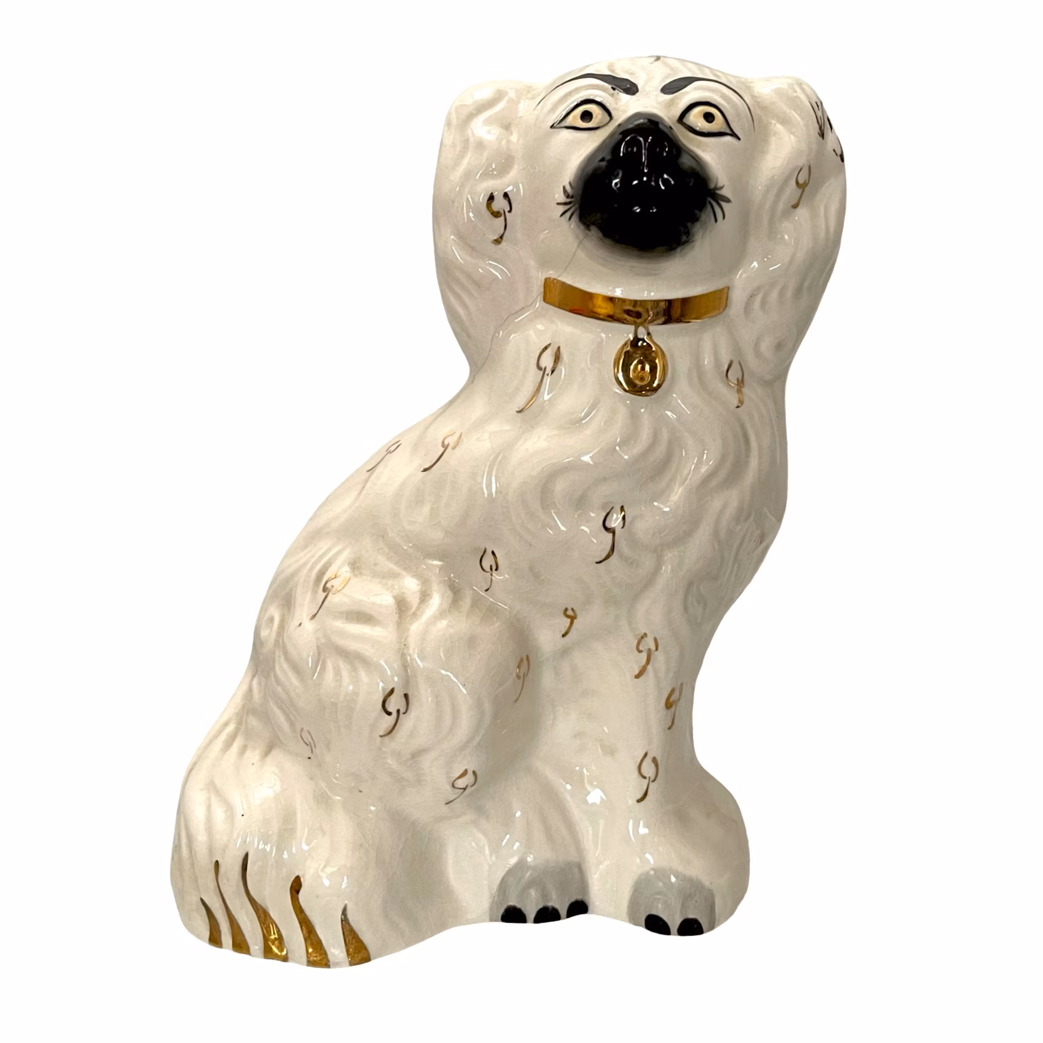 Par porslins hundar - Beswick England - ca 20 cm - Handmålade med gulddetaljer