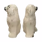 Par porslins hundar - Beswick England - ca 20 cm - Handmålade med gulddetaljer