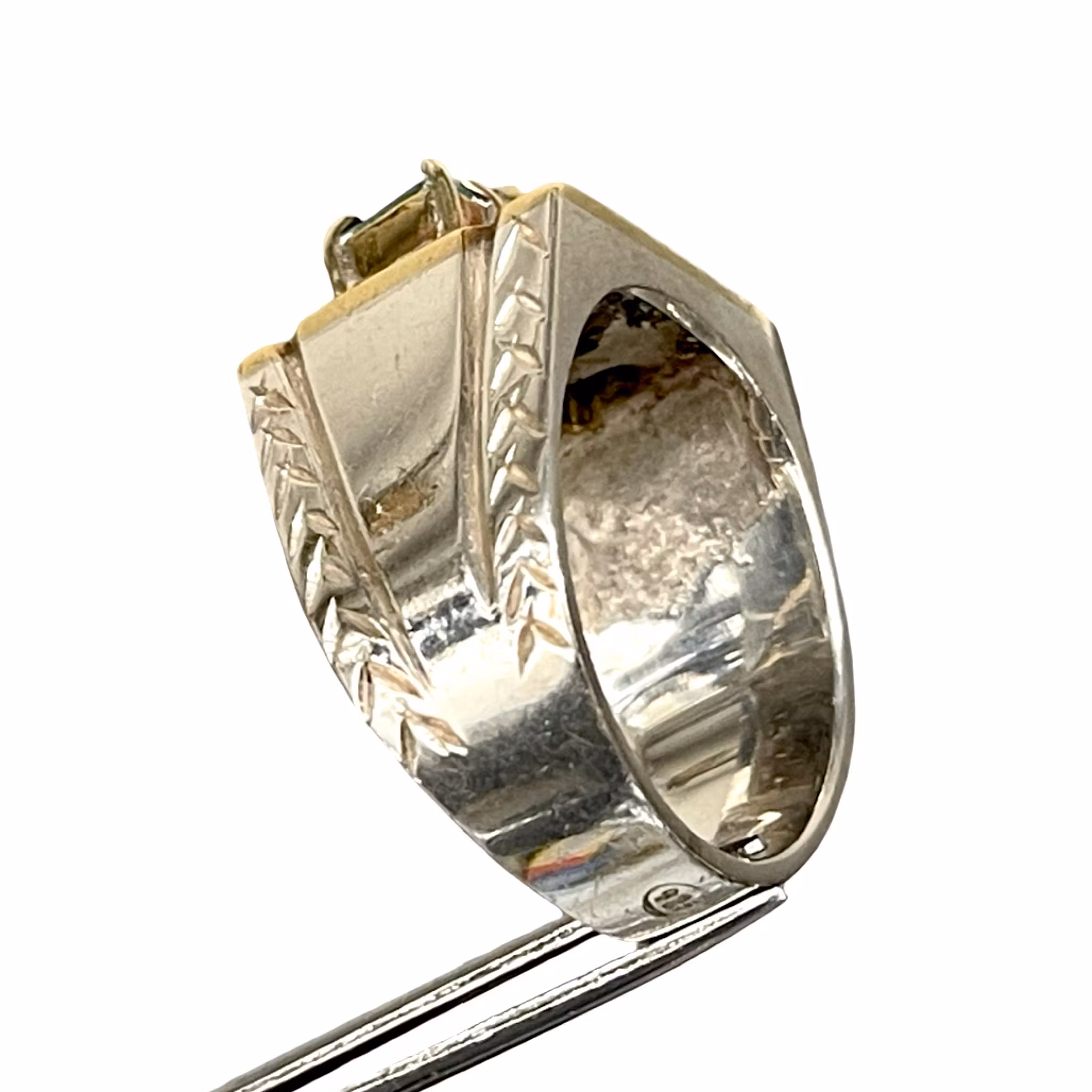 Exklusiv vintage herr ring med ca 1.60 ct Rubin och Smaragder - Sterling silver 925