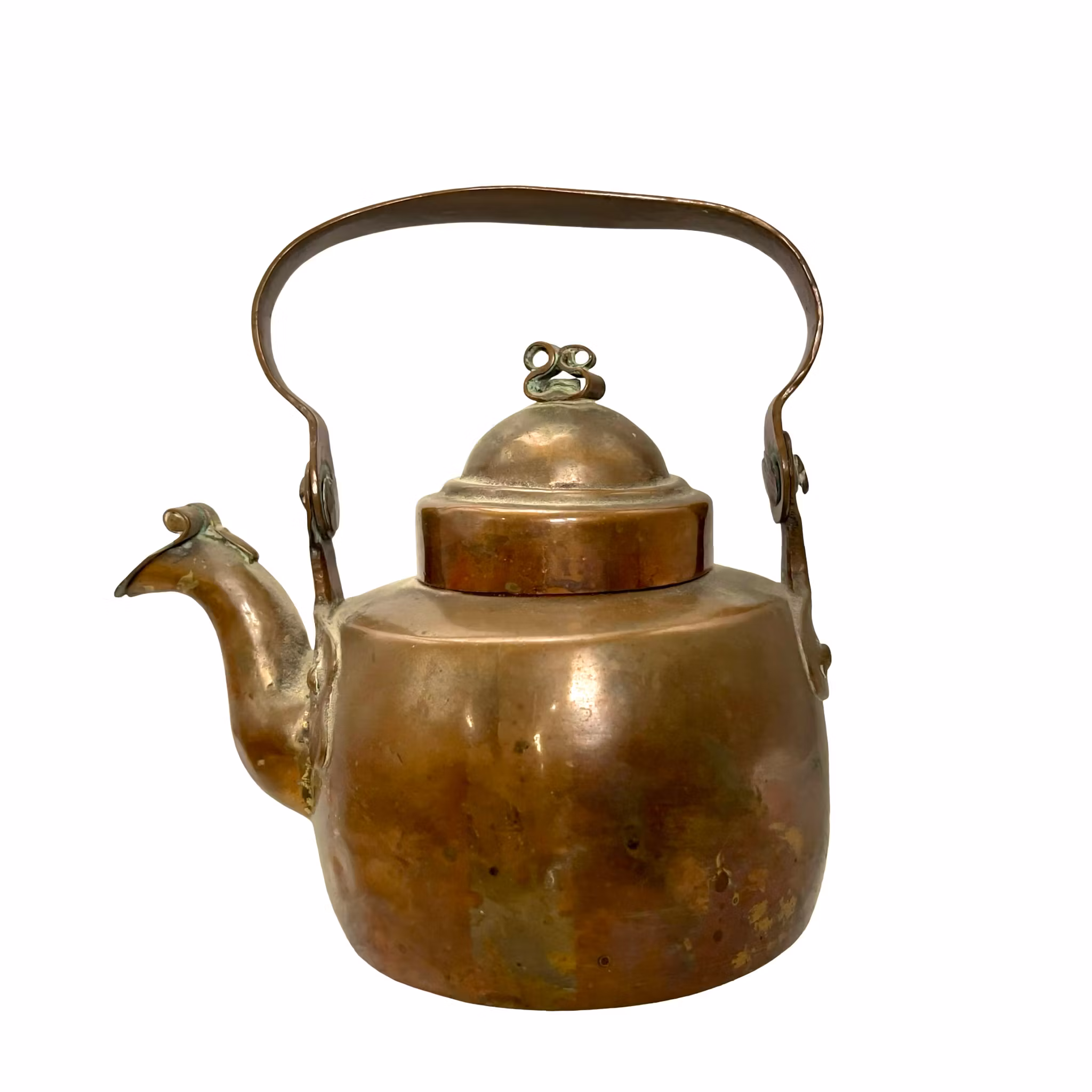 Antik kopparkanna / tekanna i koppar - Handgjord - Tidigt 1800-tal