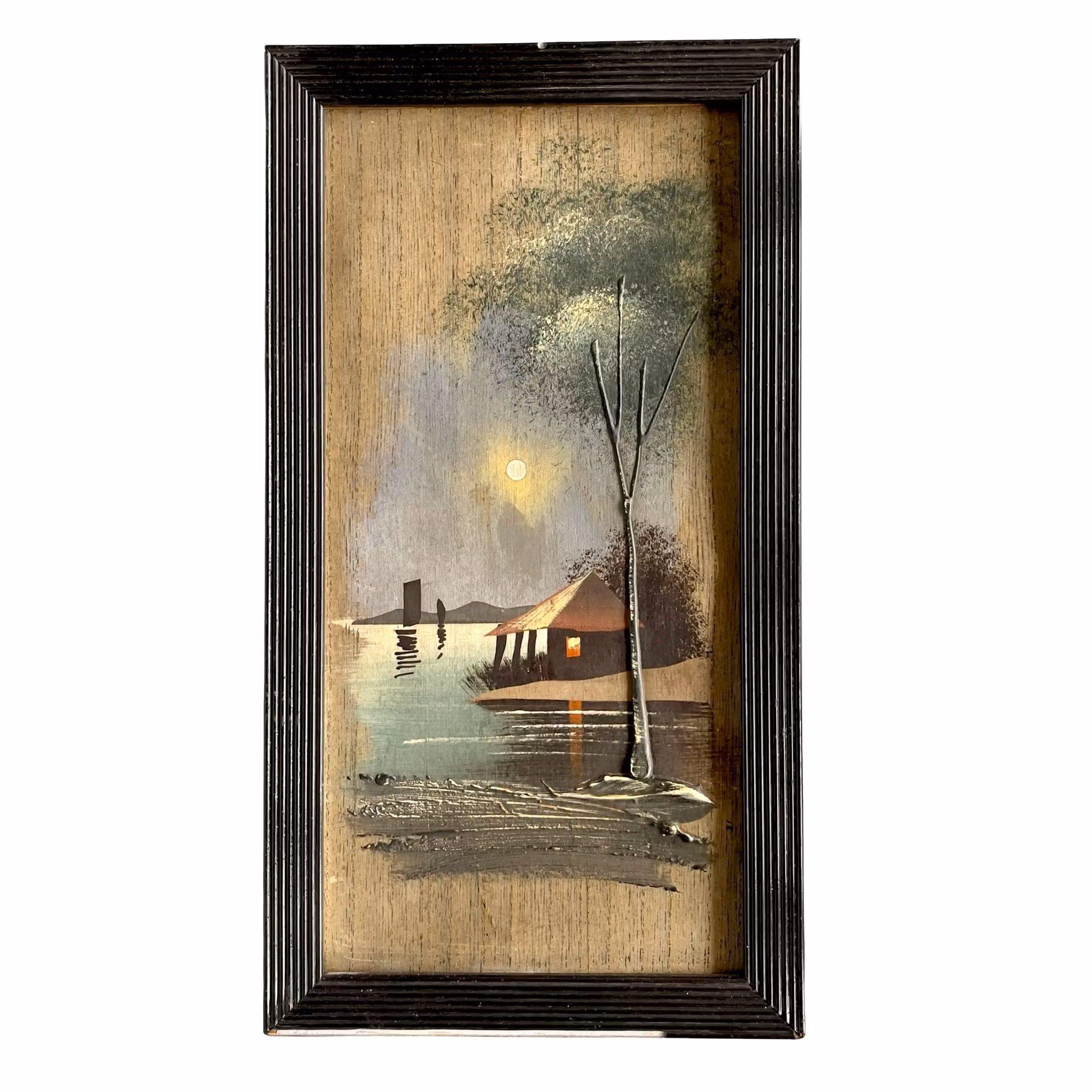 Par vintage väggtavlor / målningar i ram - Landskap & sjömotiv