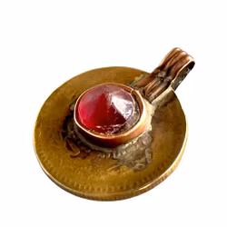 Unik Hänge / Smycke av mynt med röd agat - Afghanistan