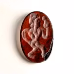 Antik hand graverad cabochon i röd jaspis - Skulptural relief