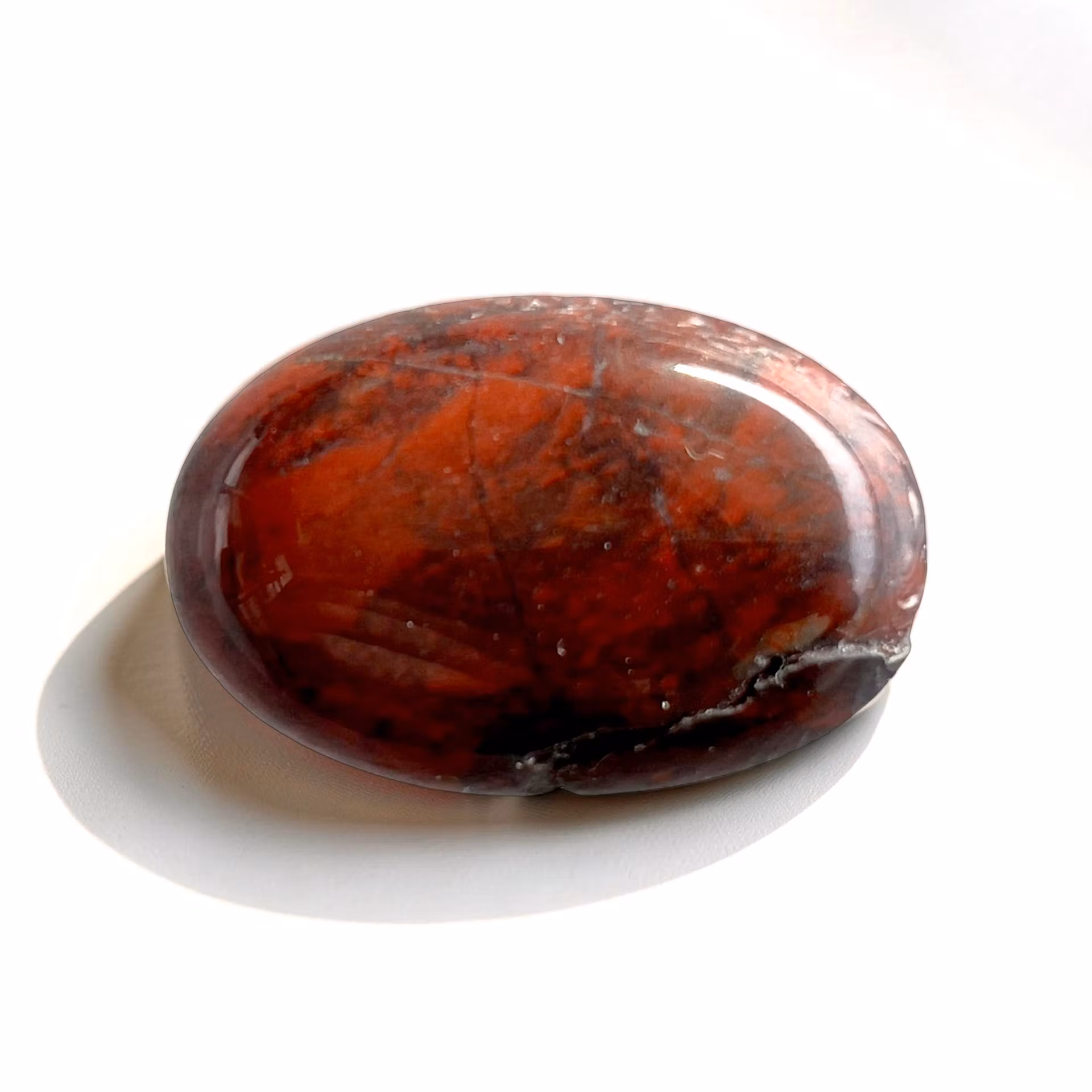 Antik hand graverad cabochon i röd jaspis - Skulptural relief