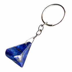 Exclusive keychain with genuine lapis lazuli - Hand-polished blue natural stone in a unique shape