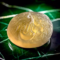 Håndgraveret Agat med arabisk kalligrafi - Samlerobjekt / Ring/Amulet