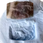 Antik handskuren sigill med mönster - Unik Agat  med röd inklusion