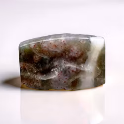 Antik handskuren sigill med mönster - Unik Agat  med röd inklusion