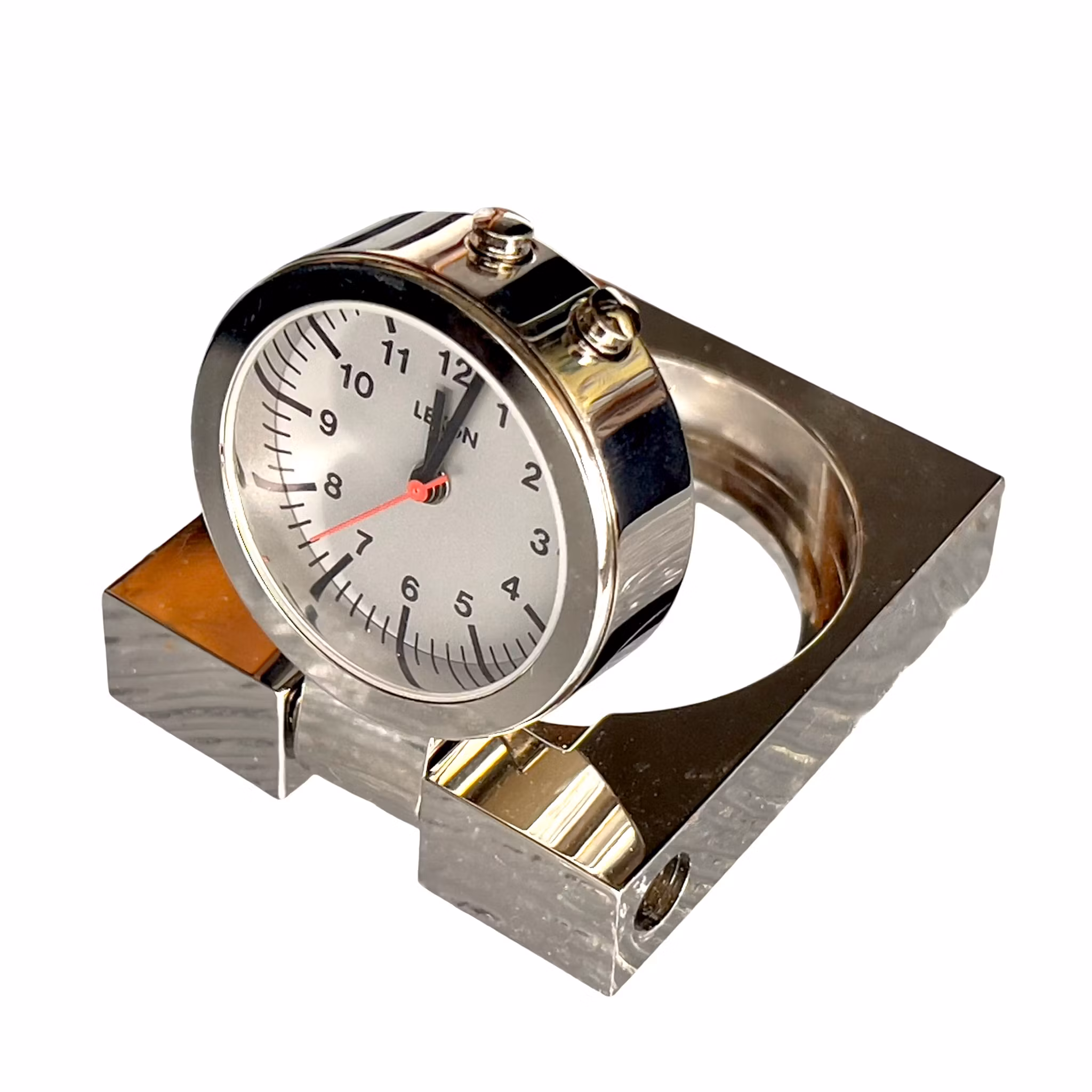 Lexon Mono LR10 - Designad bordsklocka / reseur i metall (i originalask)