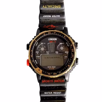 Sports Watch GMT / World Time - Multifunction, 100M Water Resist (Black)