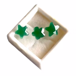 4.10 ct - 3 pcs natural green Agate - Exclusive star cut
