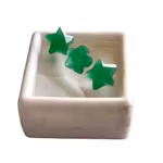 4,10 ct - 3 st naturliga grön Agat - Exklusiv stjärn slipning