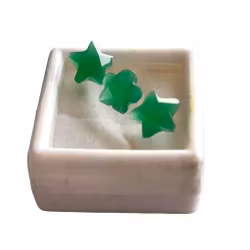 4.10 ct - 3 pcs natural green Agate - Exclusive star cut