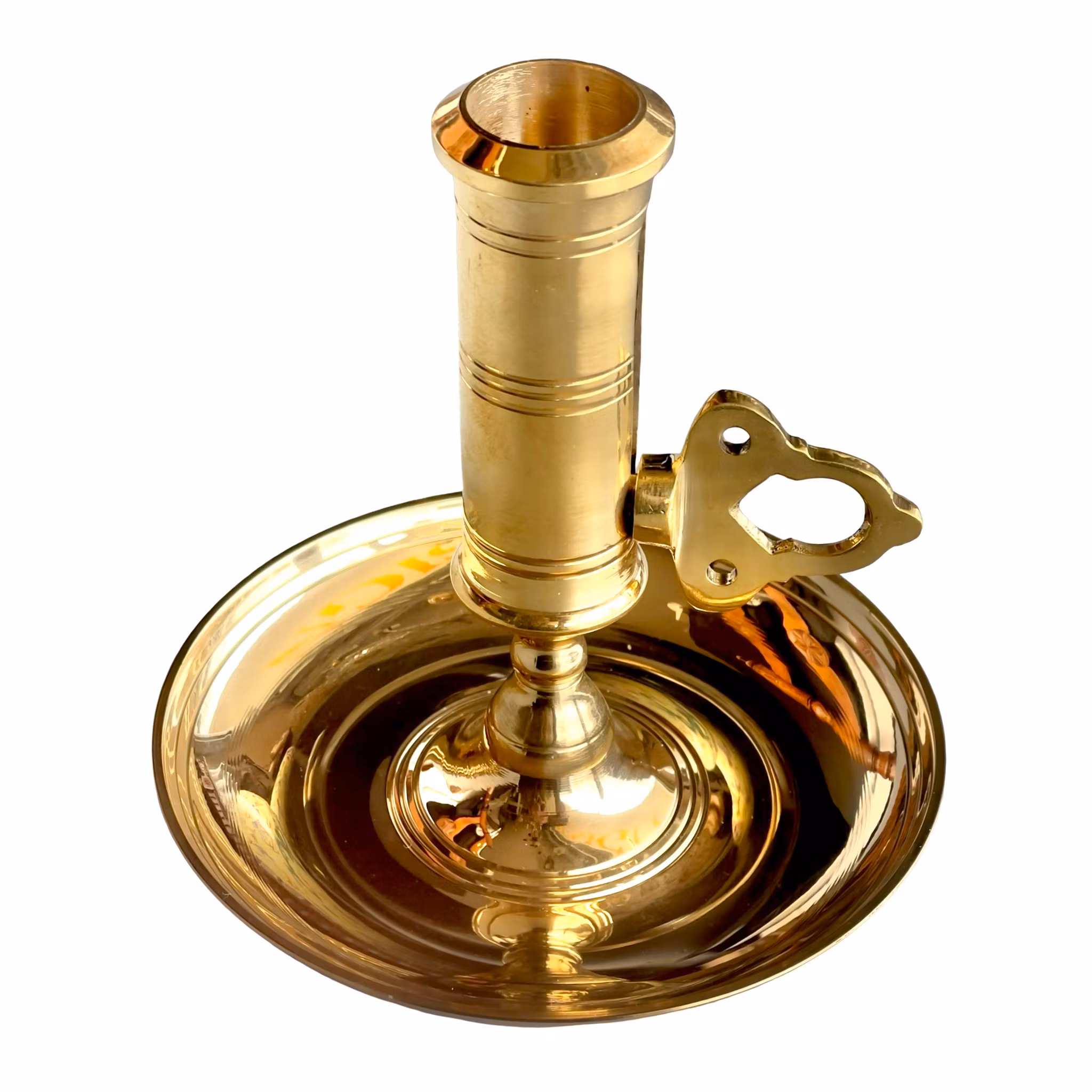 Exklusiv oanvänd ljusstake i massiv mässing - Present förpackad