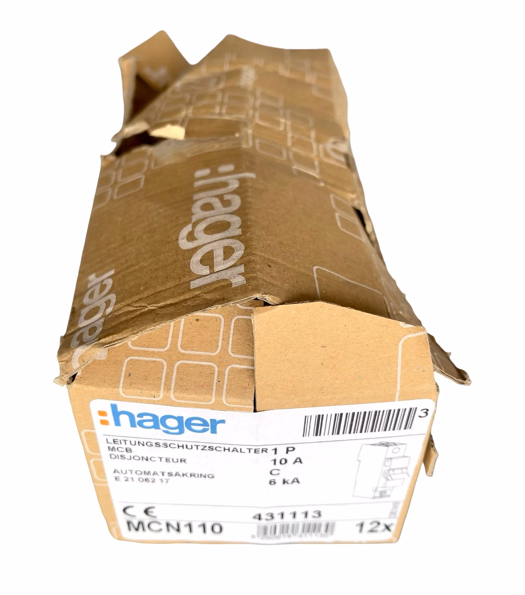 Hager Minibrytare MCN110 Automatsäkring - 10A - C karakteristik - 6kA