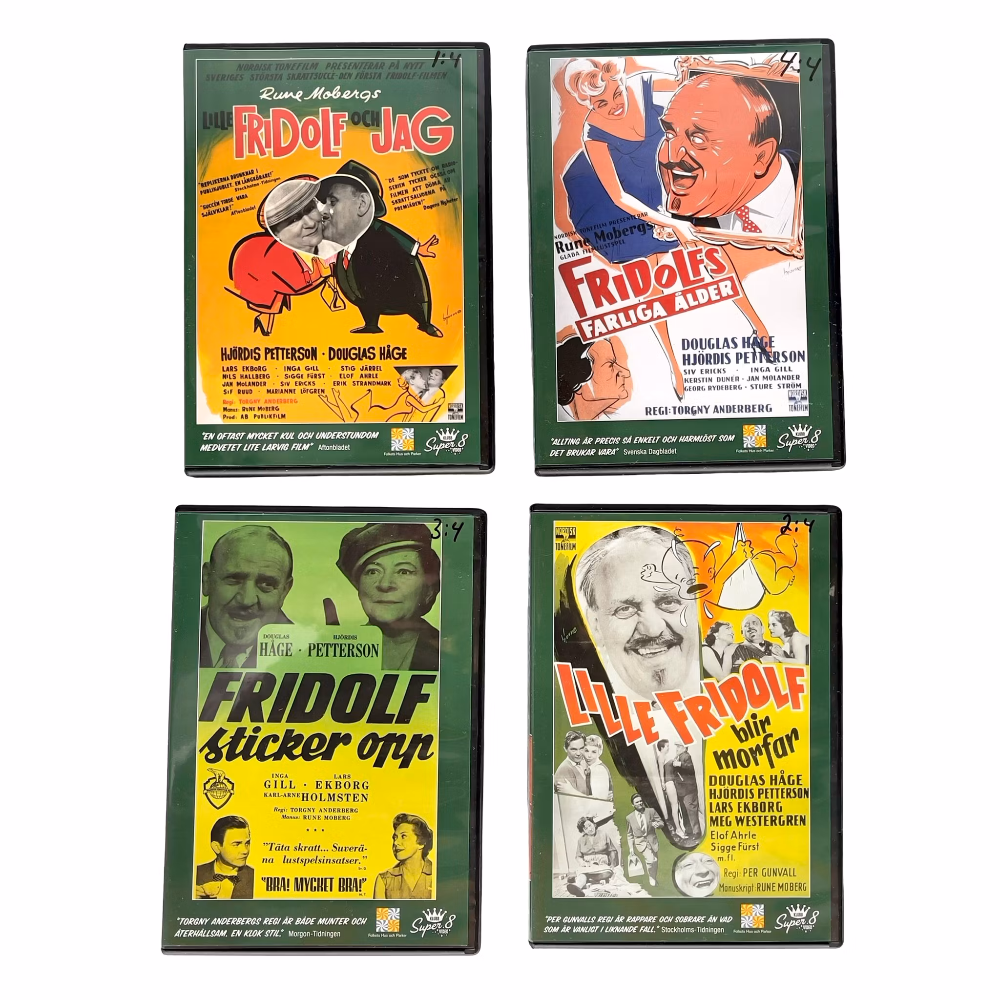 Fridolf - Komplett DVD box i topp skick (4 filmer)
