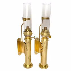 Ainutlaatuinen antiikkinen messingistä valmistettu seinävalaisinpari - CV Harnisch Etf, Kööpenhamina, Tanska