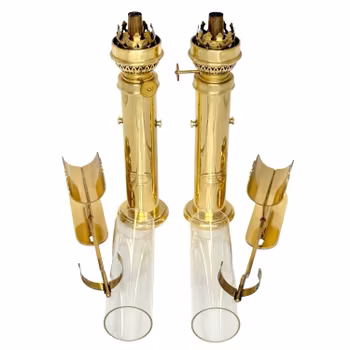 Eksklusivt par antikke messingvegglamper - CV Harnisch Etf, København, Danmark