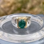 Vintage silverring med 2.7 ct naturlig smaragd - 925 sterling silver