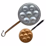 Antik koppar pannor för ebelskiver / Munkbollar - 7 hål