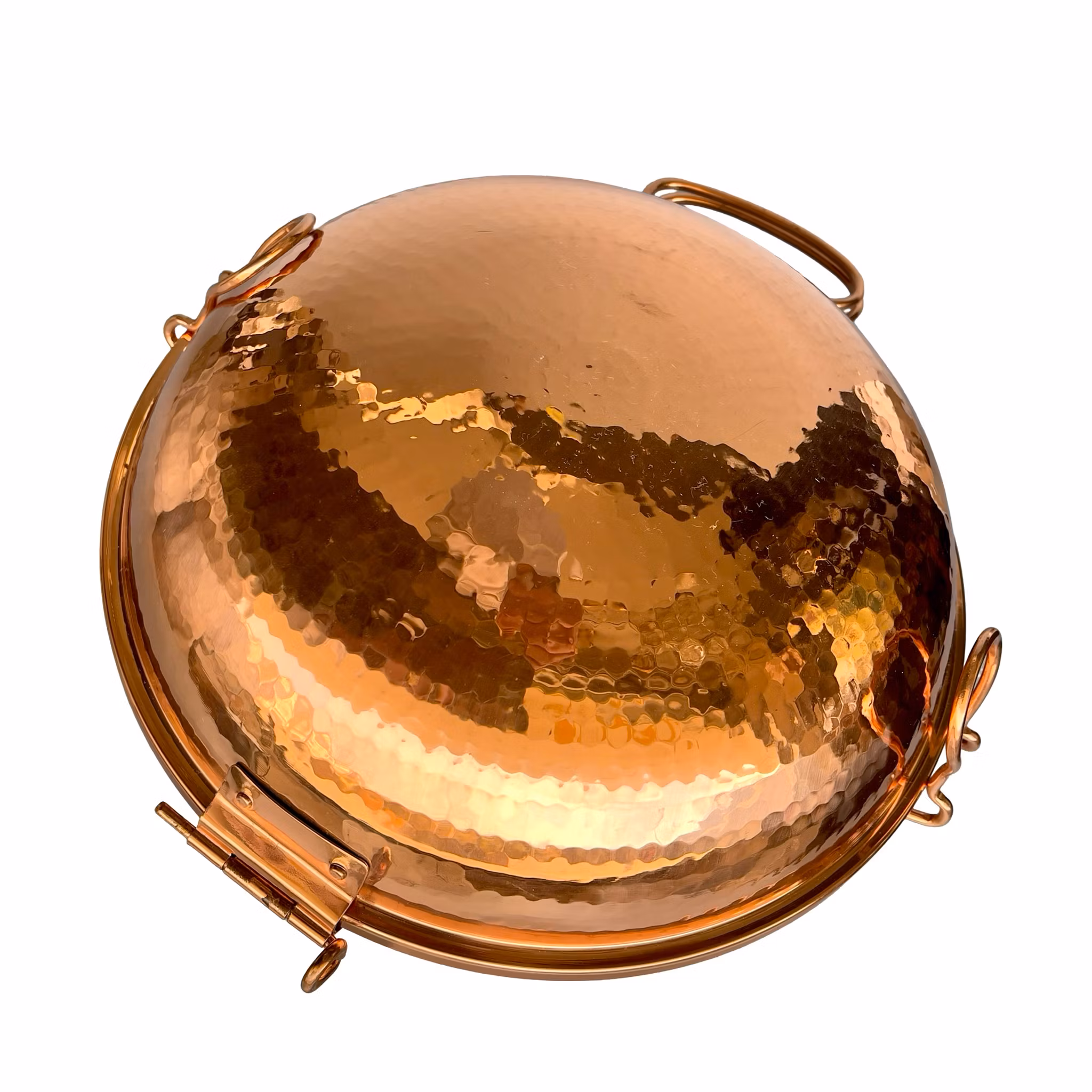 Vintage Portugisisk Cataplana kopparkärl i hamrad koppar