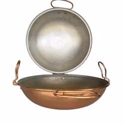 Vintage Portugisisk Cataplana kopparkärl i hamrad koppar