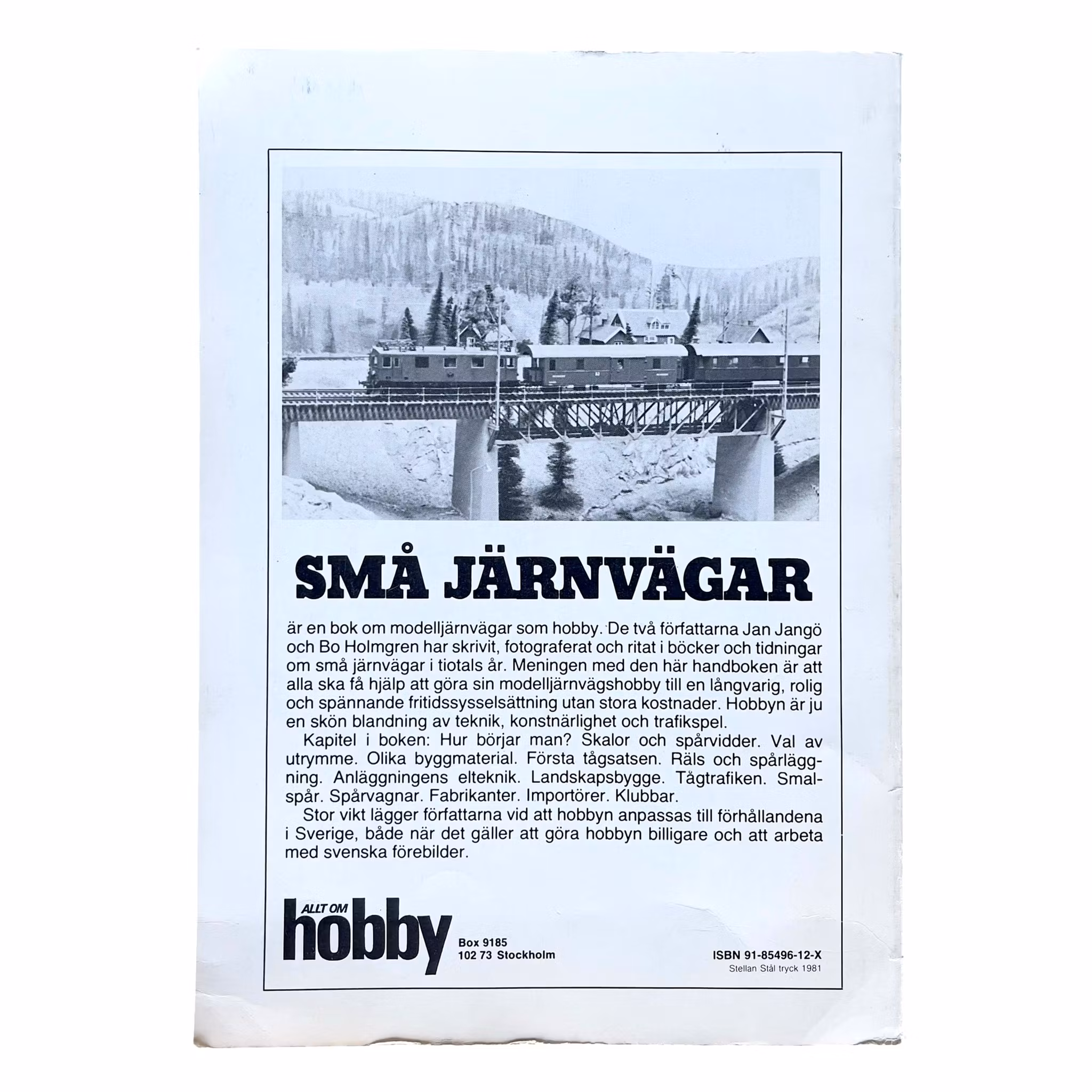 Små Järnvägar - Modelljärnväg som hobby - Jan Jangö & Bo Holmgren