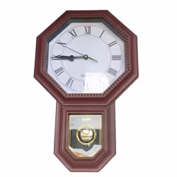 Klasyczny zegar ścienny z wahadłem - Kwarcowy - Cyfry rzymskie