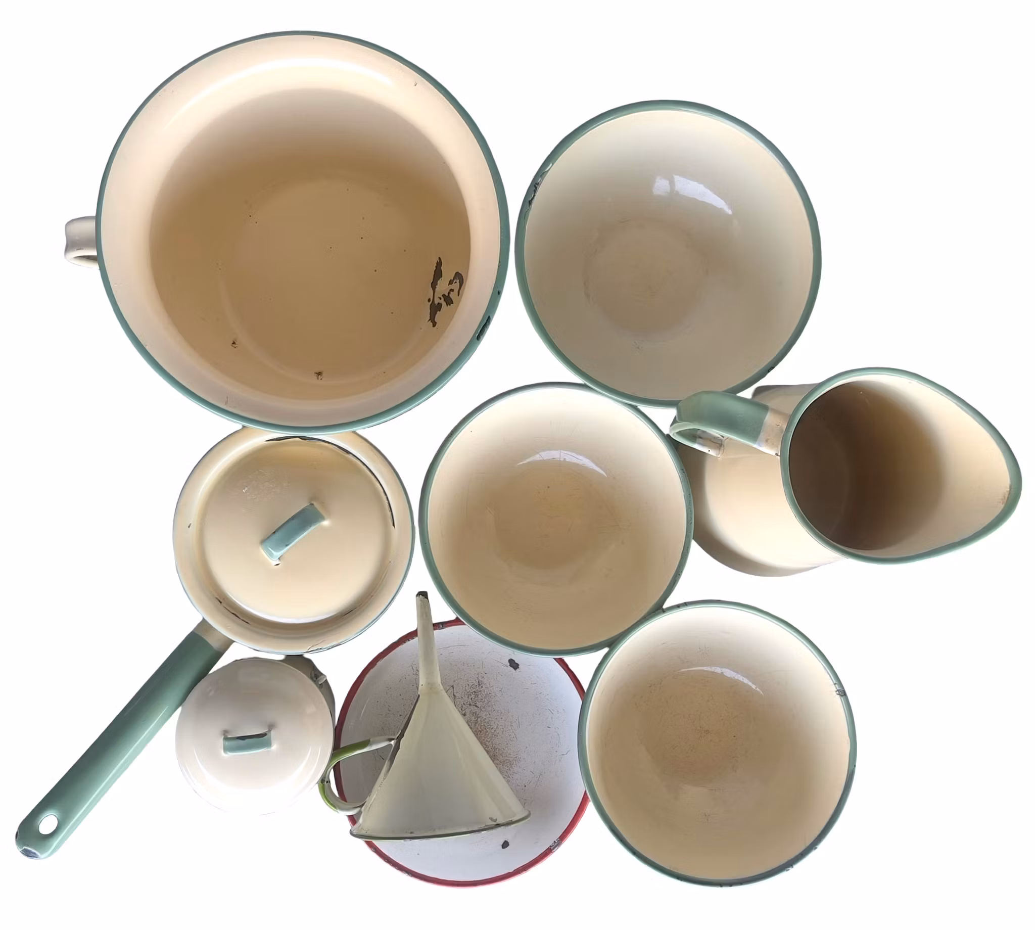 Vintage Kockums emaljset - klassiskt svenskt köksset