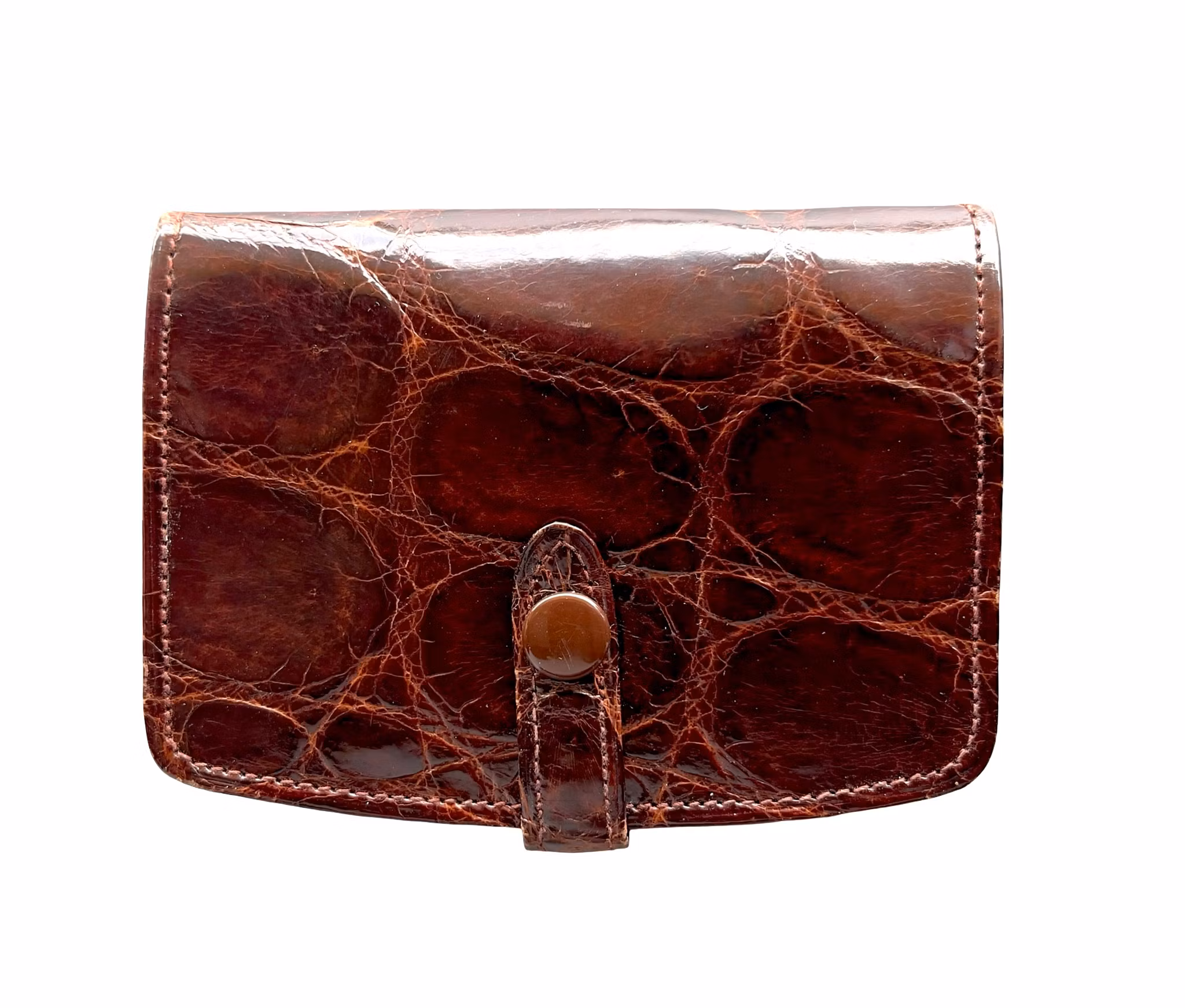 Vintage handväska i krokodil läder + Matchande plånbok - klassisk retro