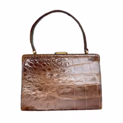 Vintage crocodile leather handbag + Matching wallet - classic retro