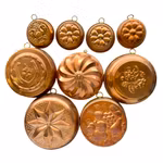 Vintage koppar formar / bakformar - Samling av vintage köksformar i koppar