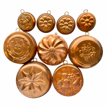 Formy do pieczenia z miedzi w stylu vintage - Kolekcja form kuchennych w stylu vintage z miedzi