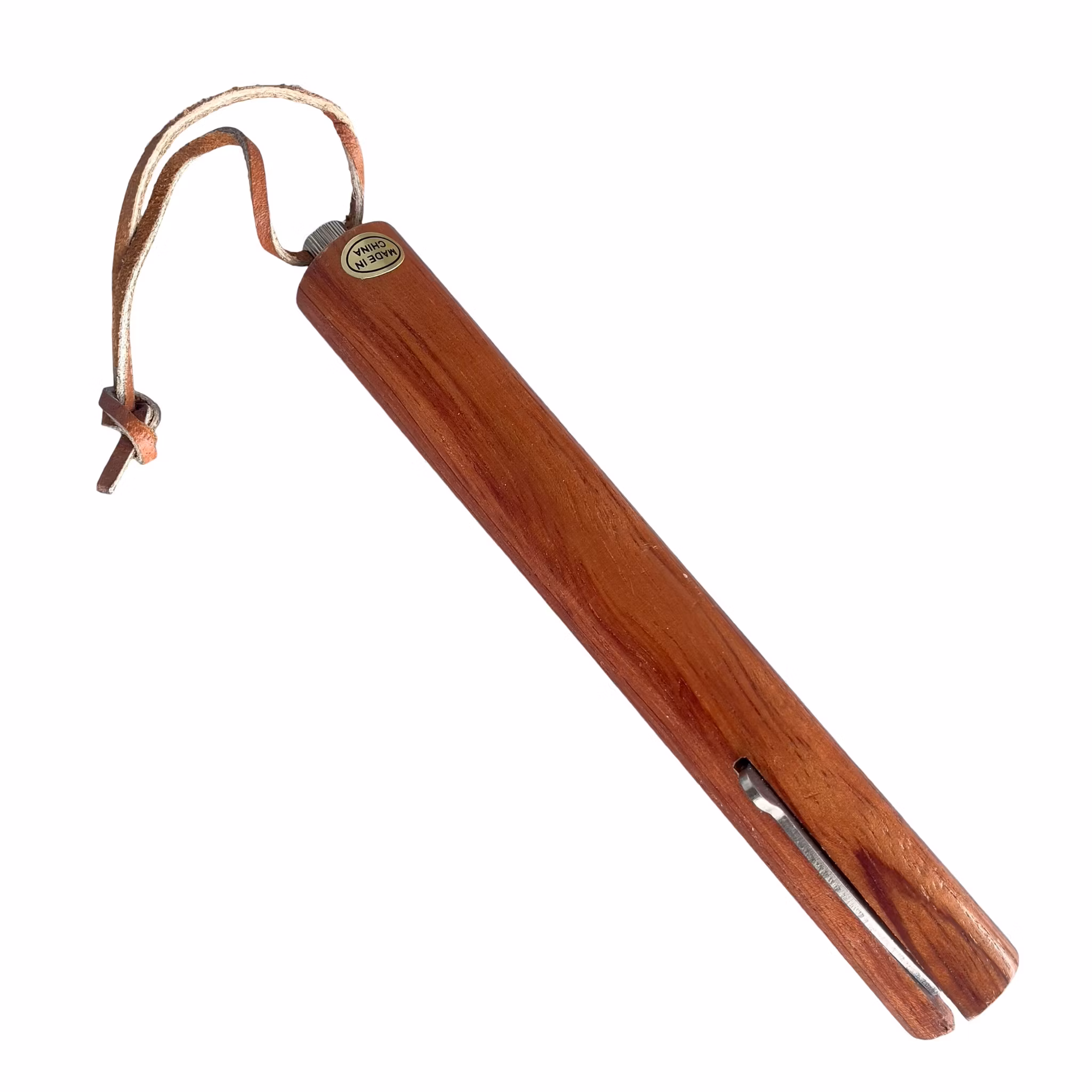 Teleskopisk grillpinne / grillgaffel - Trähandtag - Utdragbar - Med fodral