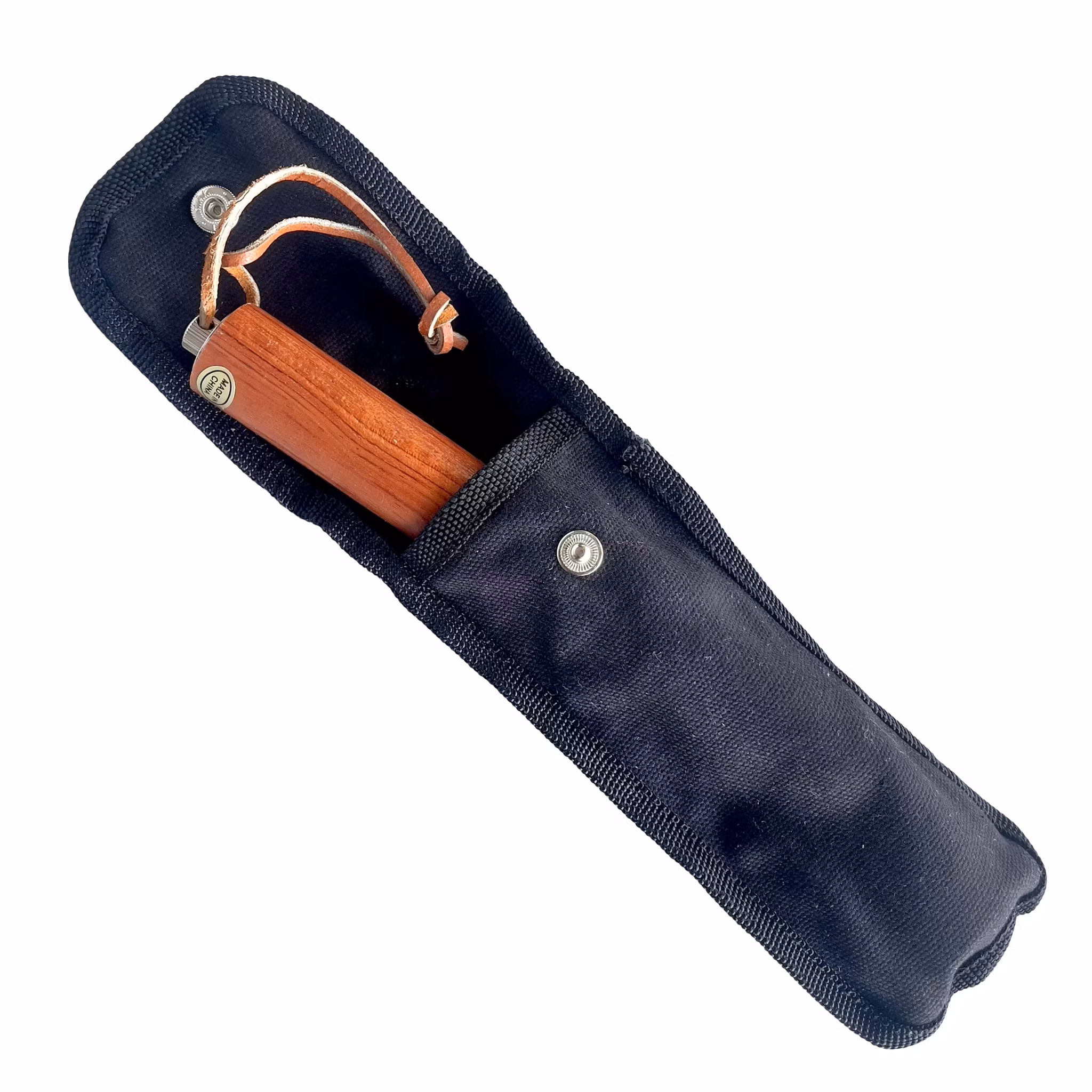 Teleskopisk grillpinne / grillgaffel - Trähandtag - Utdragbar - Med fodral