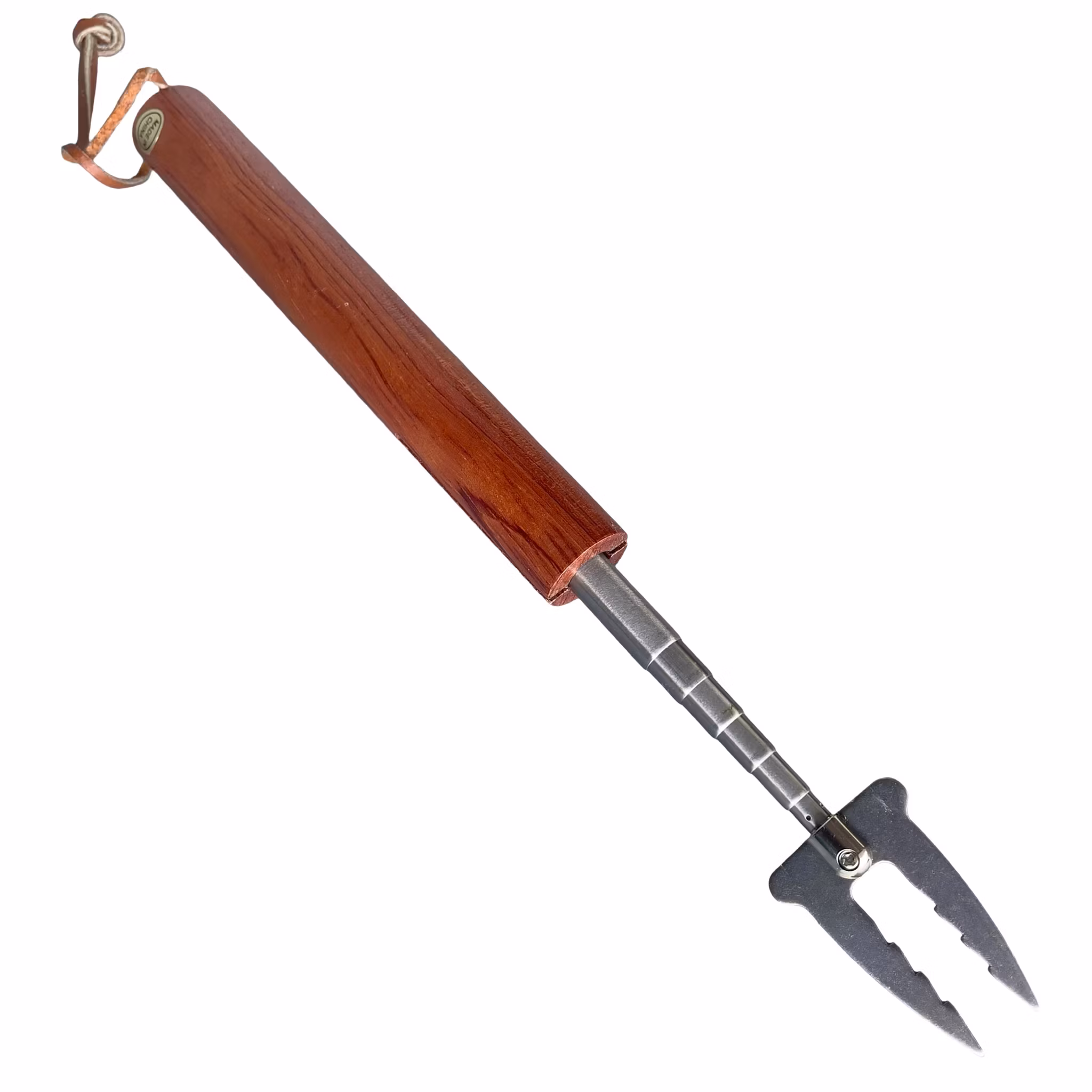 Teleskopisk grillpinne / grillgaffel - Trähandtag - Utdragbar - Med fodral