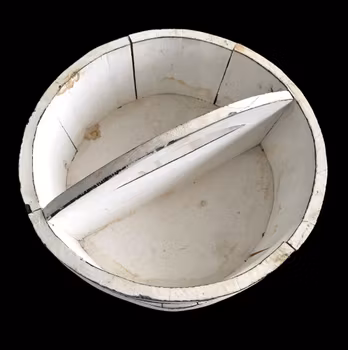 Vintage rund trä korg med handtag – Rustik förvaring