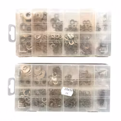 2 x 350-teiliges Sortiment an Sicherungsscheiben und Unterlegscheiben in Sortimentsbox