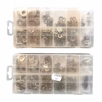 2 St x 350 delars Sortiment Låsbrickor & Planbrickor i sortimentslåda